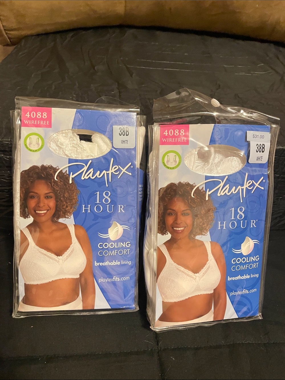 Playtex 18 Hour Cooling Comfort Bra - White- TWO bras